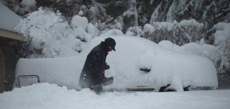 More than 2 feet of snow fell in Norfolk, Mass. (Matt Campbell/EPA)